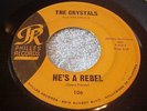 THE CRYSTALS-He's A Rebel/I Love You Eddie-45 ONLY/ORIG, ORANGE PHILLES LB/EX