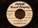 SHERMAN NICHOLS - Sticking with You / Divorce SUPER RARE 45 VG+ Doo Wop Poplar