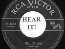 Terry Timmons RARE 1952 R&B 45 (RCA 4675) Mr. Low Love/ I Could Make You Care