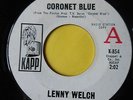 Mod Soul 45 LENNY WELCH Coronet Blue /I'm Over You KAPP wlp promo vg+ LISTEN