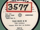 CAROLS Please Believe in Me / Drink Gin 78rpm Columbia 1950 Ravens sound-alike