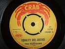 THE PARAGONS - EQUALITY AND JUSTICE   (Reggae)  45