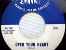 Glenn Wells OPEN YOUR HEART WALKING MY BABY BACK HOME 1960 Teenage 45 e3897