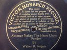 1901 78rpm Pre-dog Victor Monarch record #3418, Walter B. Rogers, cornet,  V+