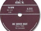 Rare 1959 The DANLEERS Doo Wop/Rock'n Roll 78 RPM Record. One Summer Night