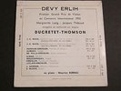 LISTEN   DEVY ERLIH recital - MAURICE BUREAU / DUCRETET-THOMSON 470 C 037