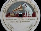 I.J. PADEREWSKI PIANO     Nocturne F sharp     MONARCH RECORD 45528, MORGES 1911