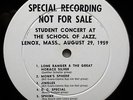 LENOX SCHOOL OF JAZZ - rare '59 private DON CHERRY ORNETTE COLEMAN STEVE KUHN