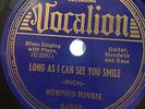 MEMPHIS MINNIE & CHARLIE MCCOY MANDOLIN VOCALION 04506 BLUES 78 RPM RECORD E-