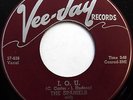 The SPANIELS 45 I.O.U / Everyone's Laughing VEE JAY label DOO WOP mg424