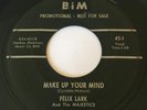 FELIX LARK AND THE MAJESTICS R&B  DOO WOP 45 ON BIM LABEL 45-1 MAKE UP YOUR MIND