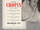 Marie Madeleine Petit Chopin French Trianon 7'' VG+ Ballad G min Study E maj