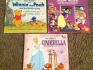 Walt Disney's Cinderella Snow White Winnie the Pooh LP Vinyl Records Story+Songs