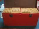 Vtg Red Fine-Tone Double 45 Record Carrying Case & 100 Records 45's 60%  rock