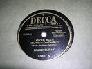 78 rpm- Billie Holiday- big band era jazz song stylist- Lover Man dealers stock