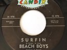 THE BEACH BOYS DEBUT 45 BRIAN WILSON/M. LOVE  CANDIX LABEL #301 SURFIN B/W LUAU