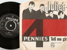 THE FOUR PENNIES JULIET & TELL ME GIRL NORWAY DANISH 45+PS 1964 MOD POP BEAT