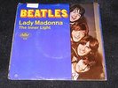 LADY MADONNA The Beatles 45 rpm 7 inch ORANGE Swirl w PICTURE SLEEVE Inner Light