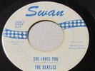 The Beatles-She Loves You/I'll Get You-Vinyl 45-Swan White Label w/Blue Print