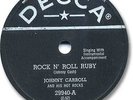  JOHNNY CARROLL Rockabilly 78 RPM Record. Rock'n Roll Ruby (Cash)