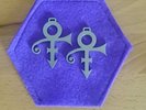 Prince symbol O(+  Pendant T316 Stainless Steel Stunning Pair Hand Finished 50mm