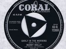Buddy Holly 45 Early In The Morning 1958 VG++ Billboard # 32 UK Coral 72333