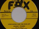 JOHNNY POWERS w/ STAN GETZ & TOM CATS: Long Blond Hair Rock FOX Rockabilly RE 45