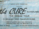 THE CURE The Dream Tour Biglietto Ticket Italia Roma 8 maggio 2000 Palaeur
