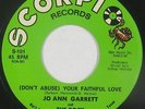 Crossover Soul/Funk 45 - Jo Ann Garrett & Rock - Your Faithful Love -Scorpio VG+