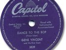 Rare GENE VINCENT Rock'n Roll / Rockabilly 78 RPM Record. Dance to the Bop