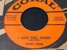 PATSY CLINE EARLY COUNTRY  ROCKABILLY I LOVE YOU ,HONEY /COME ON IN  CORAL LABEL