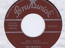 Crickets 45 Oh Boy  / Not Fade Away 1957 NM Billboard # 10 USA Brunswick 55035