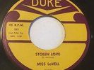 MISS LAVELL Stolen Love /Your The Most 45 Duke popcorn r&b northern soul hear