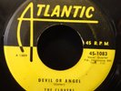 the CLOVERS Devil or Angel / Hey Doll Baby ORIG 45-1083 NO PIN-WHEEL