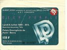 RARE / TICKET BILLET DE CONCERT - DEEP PURPLE : LIVE A PARIS ( FRANCE) 1985
