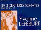 YVONNE LEFEBURE Beethoven Last Sonatas RARE FRENCH STEREO FY LP EX++