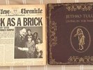 JETHRO TULL  2 LPs THICK AS A BRICK,NEWSPAPER SLEEVE, + LIVING IN THE PAST