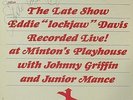 Eddie Lockjaw Davis-AUTOGRAPHED-The Late Show-Prestige 7357-STEREO