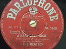 THE BEATLES RARE 78 RPM RECORD INDIA HARD DAYS NIGHT/THINGS WE PARLO 10