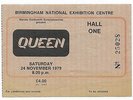 QUEEN   :  1979 CONCERT TICKET STUB  -  UK CRAZY TOUR  -  FREDDIE MERCURY