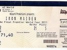 Iron Maiden - Tour 2011 - altes Konzert-Ticket - o2 World Berlin vom 03.06.2011