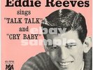 EDDIE REEVES Talk Talk Cry Baby pic sleeve 45 Norman Petty Studios Warwick 1961