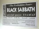 BLACK SABBATH  1995 NEUMARKT    ++  ORIGINAL CONCERT - KONZERT - Ticket