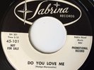 VG++ DOO WOP 45 PROMO / FRANKIE & JOHNNY / DO YOU LOVE ME / FIRST / SABRINA 101