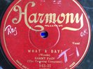 Harmony 943 Sammy Fain WHAT A  DAY  E+ 1929 78 rpm Benny Goodman - Ed Lang