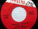 JOHNNY WELLS moody R&B Popcorn 45 LONELY MOON / the ONE and ONLY ONE vg+ e9661
