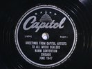 78 RPM -- Capitol Artists Greetings NAMM Convention 1947, EE+  Label - Popular