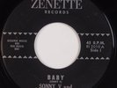 SONNY V & THE VELVETS: Baby / Tick Tick ZENETTE Rare Baltimore Soul 45 Hear