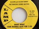 FUNK / SOUL 45 / ALLISON & CALVIN TURNER / SHAKE WHAT YOUR MAMMA GAVE YOU / LAMP