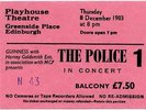 Police The Playhouse Theatre, Glasgow 8/12/83 Ticket